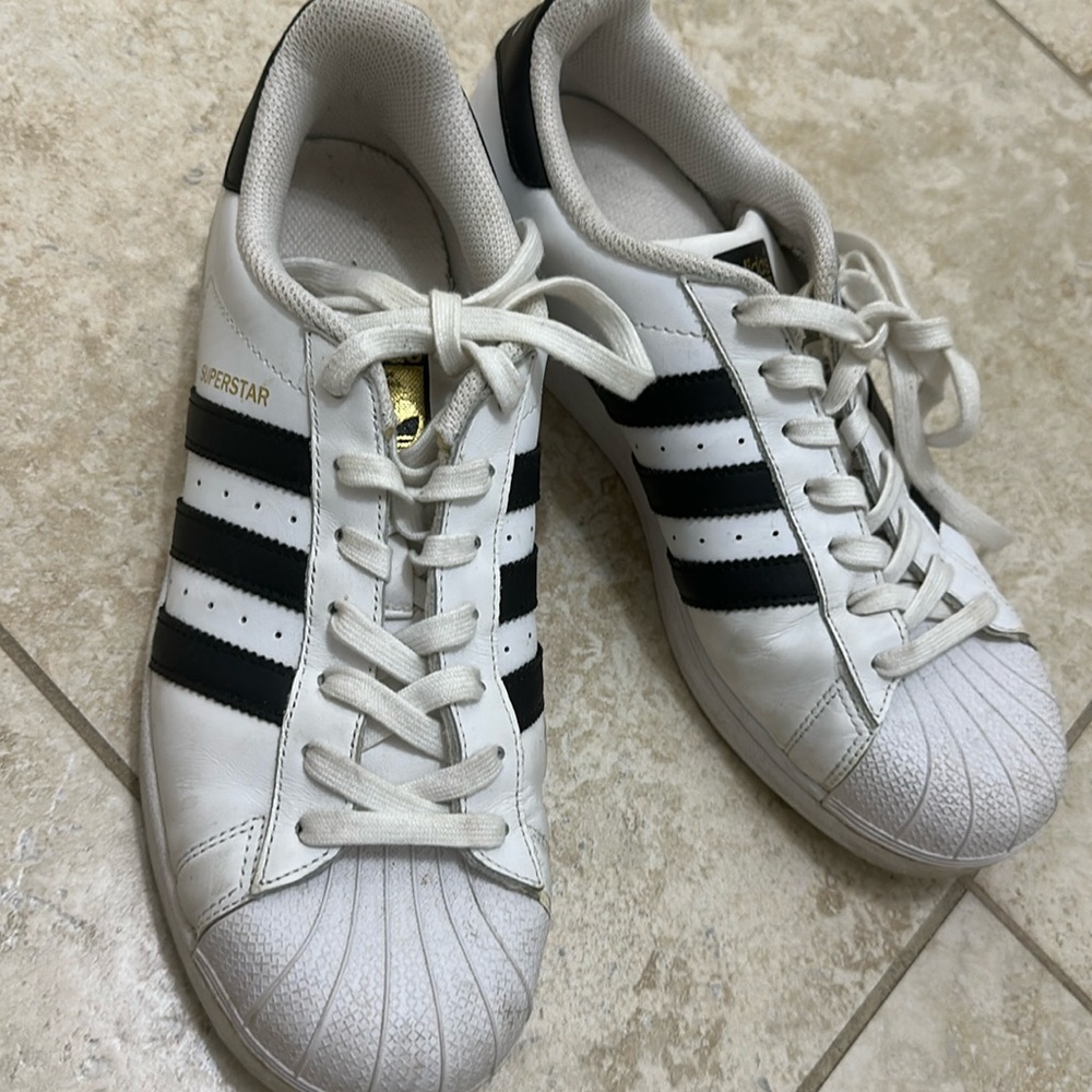 Womens adidas Superstar Athletic Shoe - White / Black